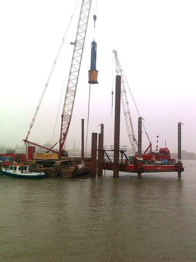 Piling for London Cable Car - River Thames, Greenwich